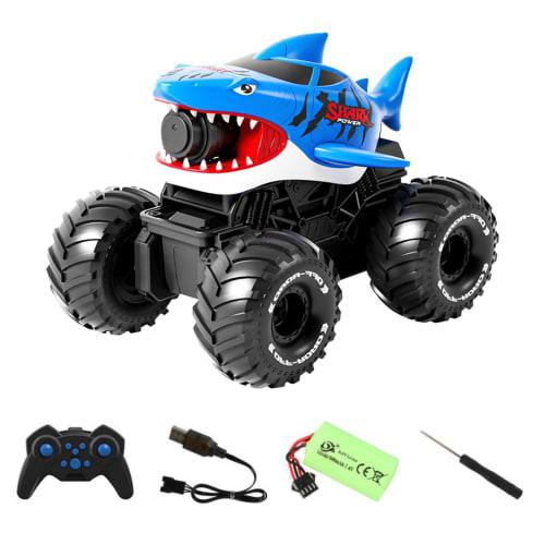 7JI RC Car, Amphibious, All-Terrain, with Built-in Water Gun, 360 Rotation, Waterproof Body and Remote Control, Control Range of Approximately 30m, A