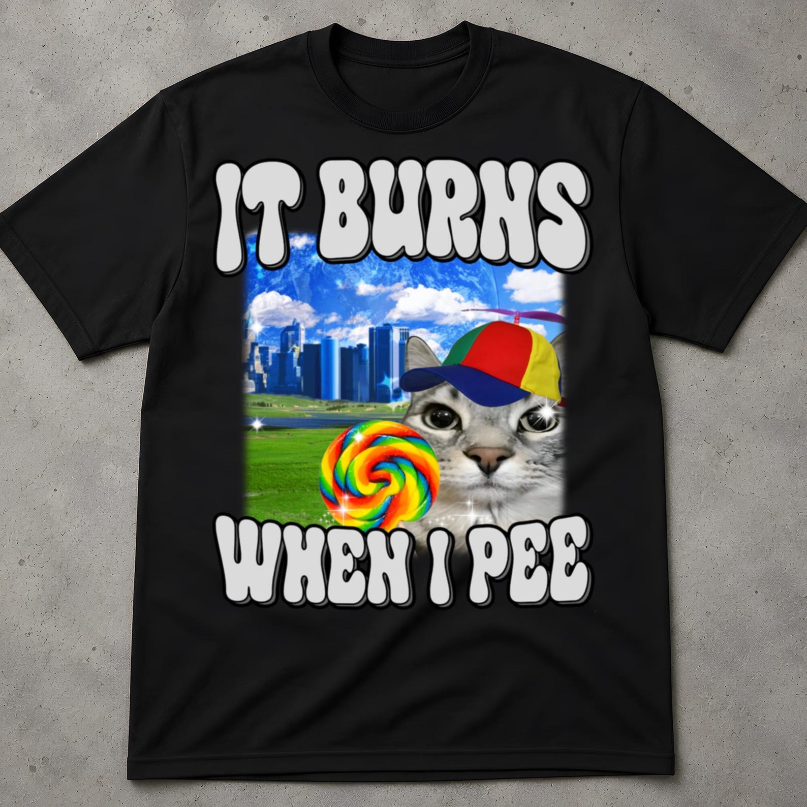 It Burns When I Pee Cat Tee, Gen Z Meme Shirt, Sassy Funny Meme Shirt, Funny Quotes Shirt, Popular Shirt, Graphic Tee, Weird Shirt XL
