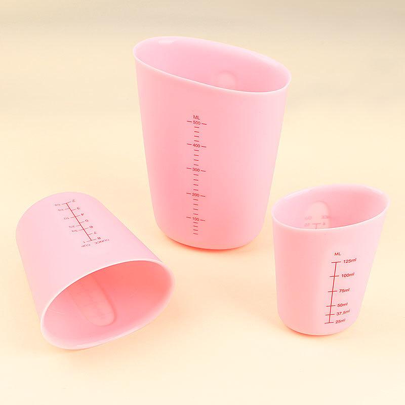 Baking Tools Silicone Measuring Cup 250ml 500ml Silicone Milk Cup Visual Double Scale Measuring Cup