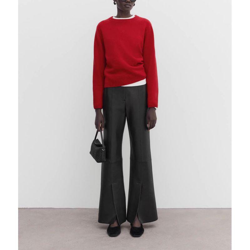 MD Fall and Winter New Arrival Red Underwear Sweater Commute Leisure Minimalist Wool Blend Knitwear 5629549