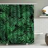 Tropical Plant Pattern Shower Curtain Green Leaves Design For Bathroom Decor