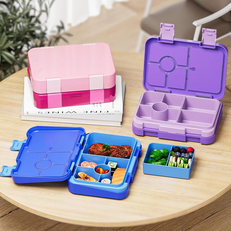 810ml Matboks for barn Bærbar Delt Mikrobølgeovn Bento-boks BPA-fri Lekkasjesikker Matbeholder for Tilbake til skolen Kjøkken