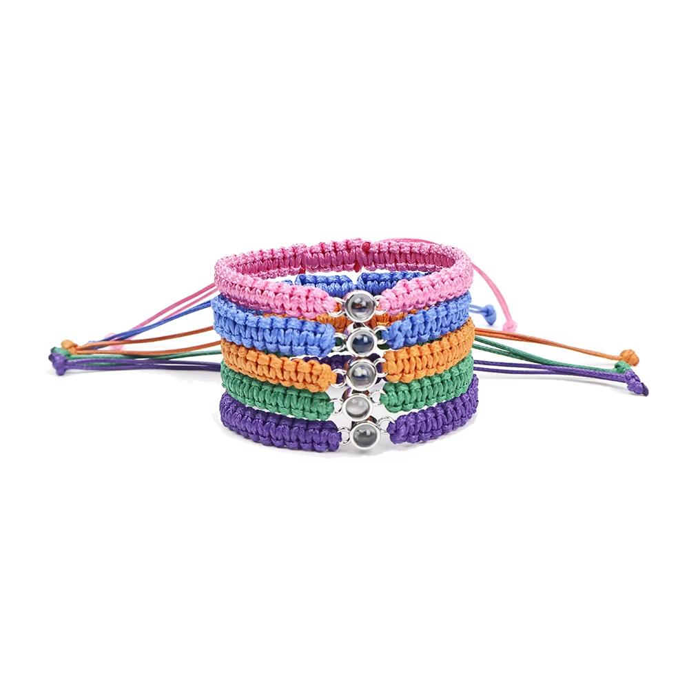 Gepersonaliseerde Foto Armband met Foto Projectie Handgeweven Gepersonaliseerde Foto Projectie Armband Geheugen Armband Foto Groothandel