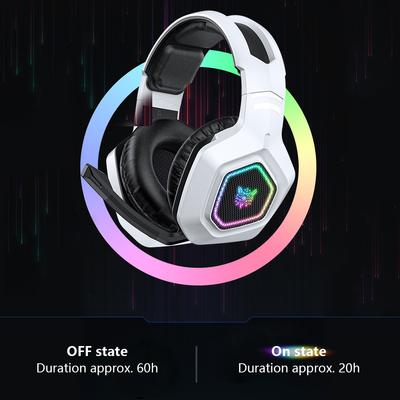Kabelloses Gaming-Headset 2,4 GHz/BT 5.3/Kabelgebundene Over-Ear-Kopfhörer RGB-Licht Gamer-Kopfhörer für PS4 PC Laptop