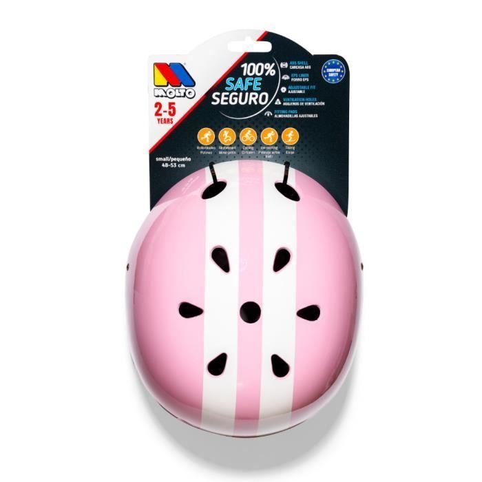Casque pour enfants - MOLTO - Circle - Rose - Pour vélo, rollers, ski, trottinette, skateboard, BMX