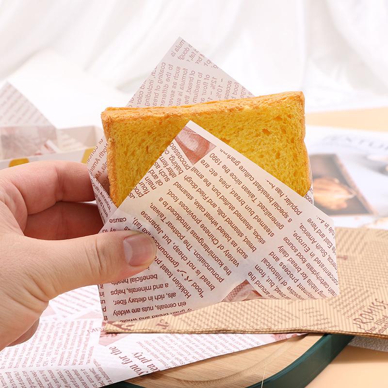 50 Stück Backverpackung Lebensmittelverpackung Fettabweisende Papiertüte Sandwich Donut Brotverpackung Hamburger Küchenzubehör 18*18Cm
