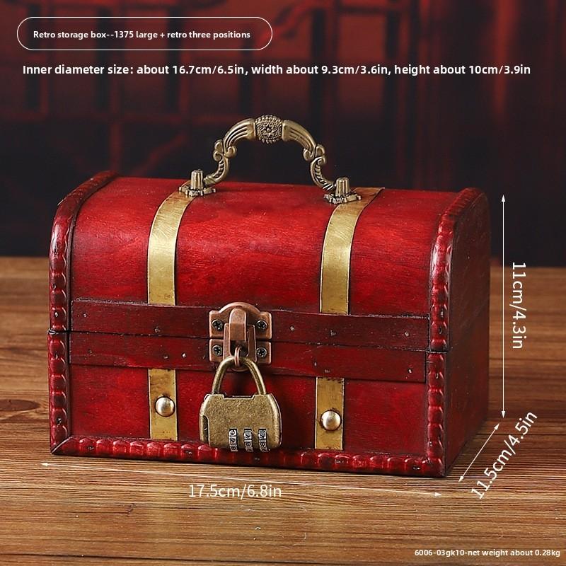 Wooden Privacy Storage Box With Lock For Jewelry And Keys For Bedroom And Living Room