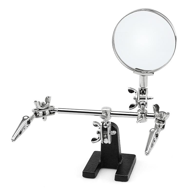 

Third Hand Soldering Iron Stand Holder Helping Magnifying Tool