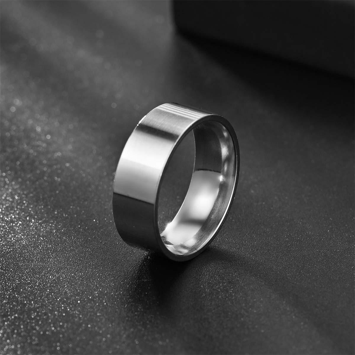 Engravable Titanium Steel 8mm Ring with Smooth Surface Size 8