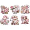 6Pcs Acrylic Gnomes Fridge Stickers Diamond Painting Refrigerator Magnet Diamond Painting Fridge Magnet for Car Mailbox Decor