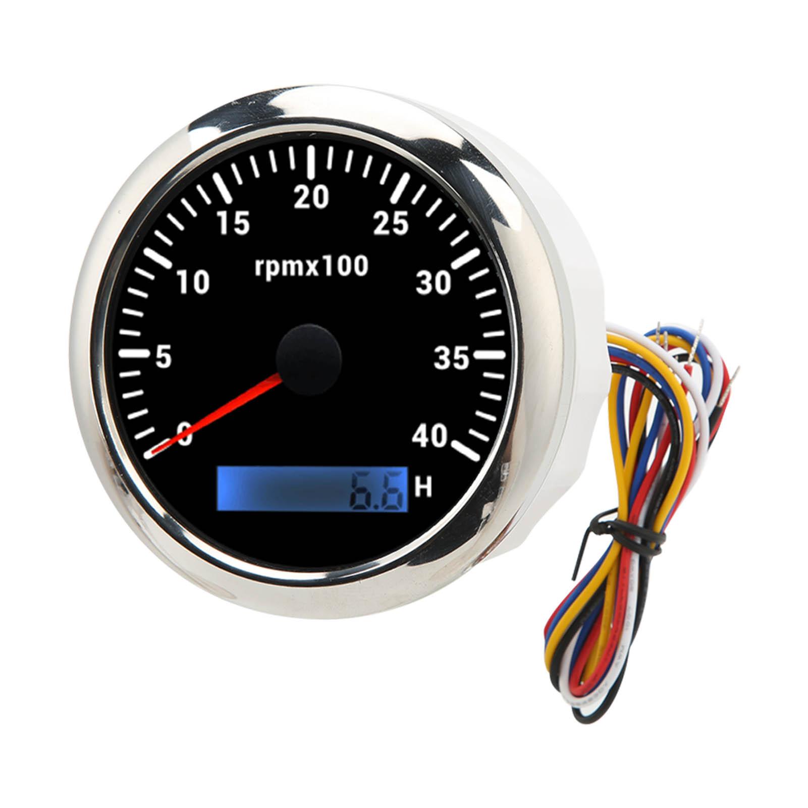 

DC 9 to 32V 85mm Engine Pointer Tachometer 4000RPM Accurate Red Pointer Black Dial For RV Yacht Fishing Boat Ship Car