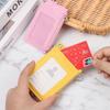 Portable Solid Color Card Holder Leather Business ID Card Credit Badge Holder Coin Purse Wallet with Keychain
