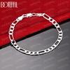 Bracciale con catena laterale in argento sterling 925 da 6 mm, gioielli da sposa