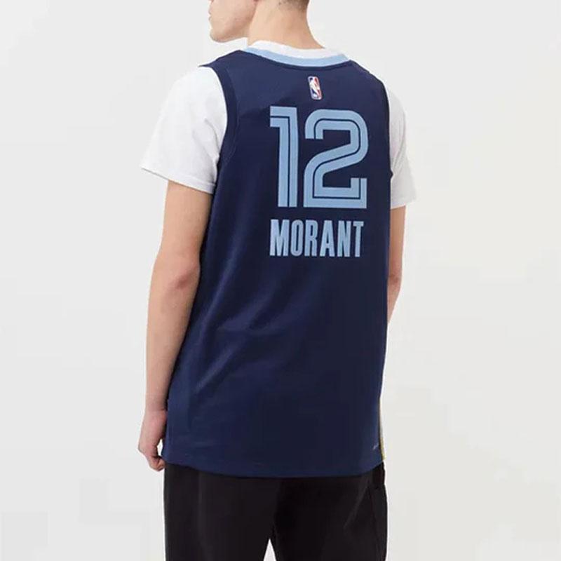 Nike Morant No. 12 Grizzlies Loose-Fit Basketball Jersey Men Tops Blue CW3670-419
