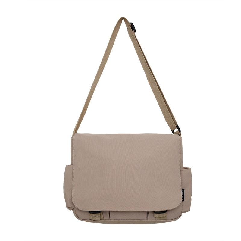 Harajuku simple shoulder bag canvas messenger bag casual versatile student schoolbag large capacity men's back bag