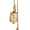 36 Inch Large Gold Cowbell Wind Chime for Outdoor Garden, Handmade Rustic Entryway Decor with Vintage Jute Rope for Patio and Porch