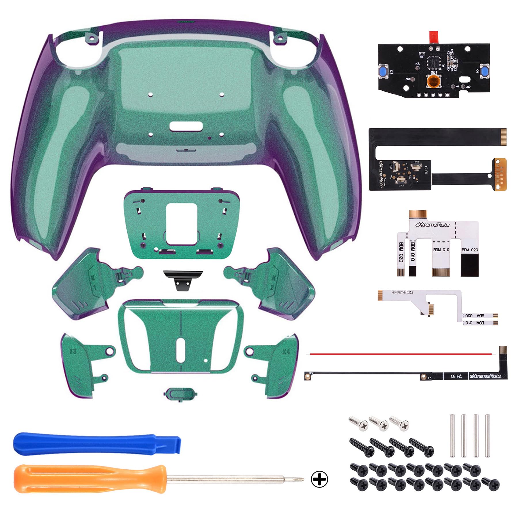 

Програмоване заднє весло eXtremeRate Пластиковий RISE4 Remap Kit Cameron Design Сумісний із контролером PS5 Сумісний із контролером PS5 із оновленням
