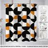 1Pc Geometric Pattern Print Waterproof Shower Curtain Bath Privacy Multi Size Hanging Curtain With 12 Hooks Easy Installation