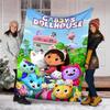 Gabby's Dollhouse printed throw blanket—lightweight,soft,warm;versatile blanket for all seasons—perfect as &air-conditioning throw,nap blanket