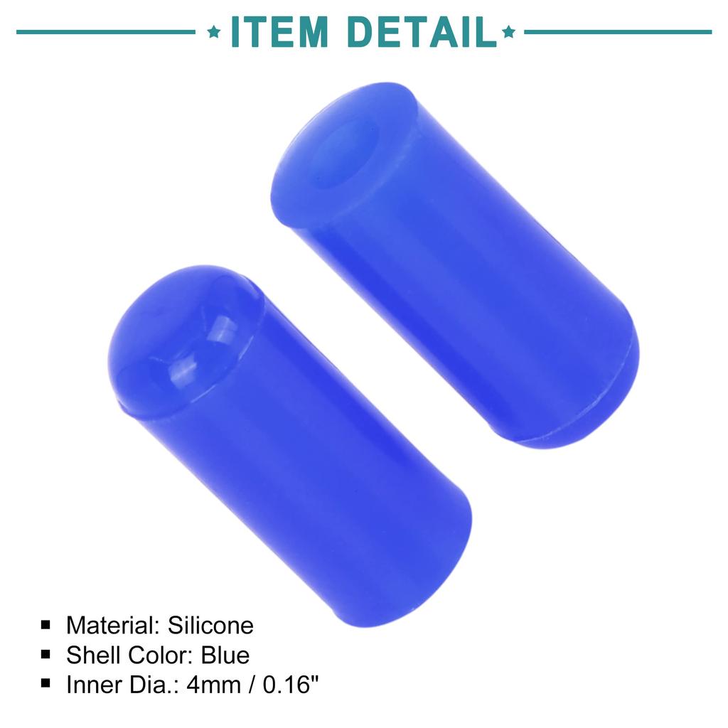 ACROPIX Silicone Blanking Cap Intake Vacuum Hose Tube Endven 4mm Blue 8pcs