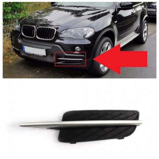 51117159593 New FRONT LEFT BUMPER GRILLE WITH SILVER TRIM For BMW X5 E70 2007-10