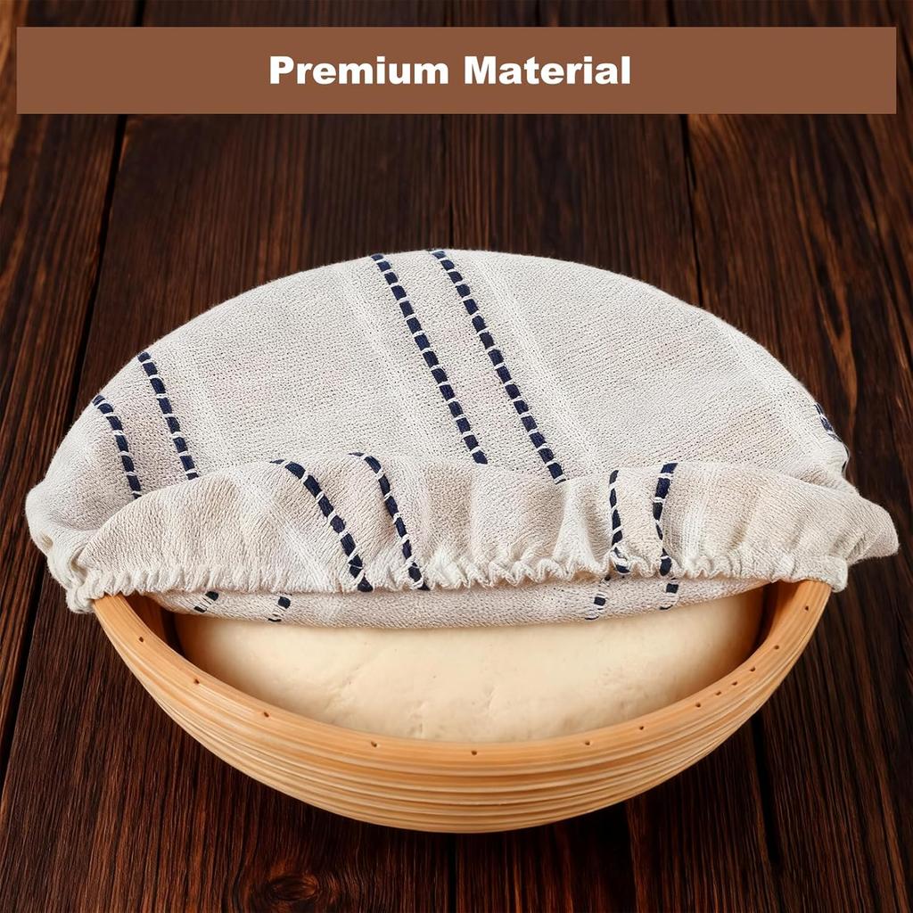 3 Pcs Bread Proofing Bowl Covers, Reble Bowl Covers for Bread Proofing, 9/10/13 Inches Basket Linen Cloths Cover, Elastic Linen Breads Proofings
