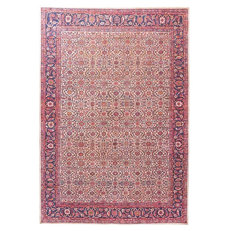 Light Luxury Vintage Living Room Carpet Coffee Tables Area Foot Mat Washable Kitchen Non-Slip Doormat Decoration Rug for Bedroom