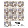 New 10Pcs Mosaic Tile Stickers Crystal Self-adhesive Kitchen Wall Stickers Living Room Bathroom Decoration PVC