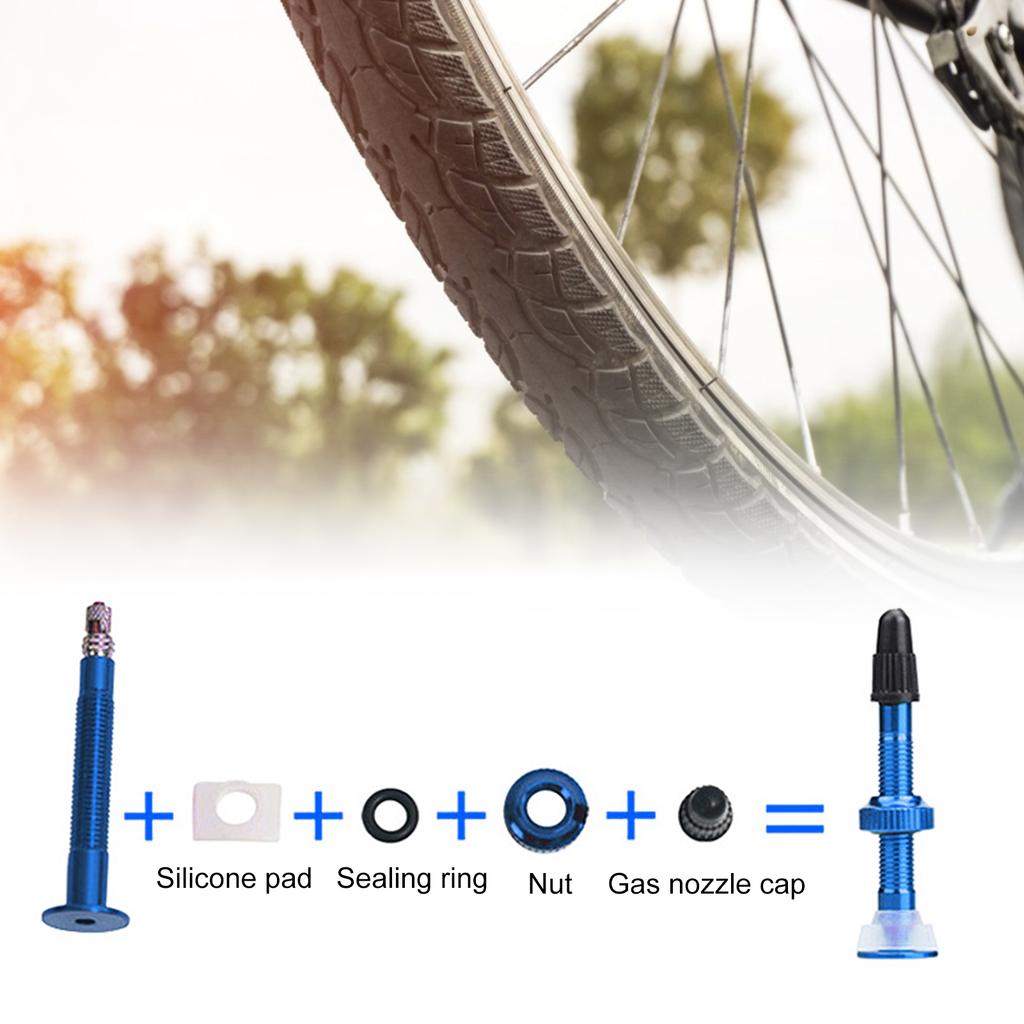 2pcs 60mm Tubeless   Valve Stem Lightweight Alloy Valve Stem for Mountain Road Bike