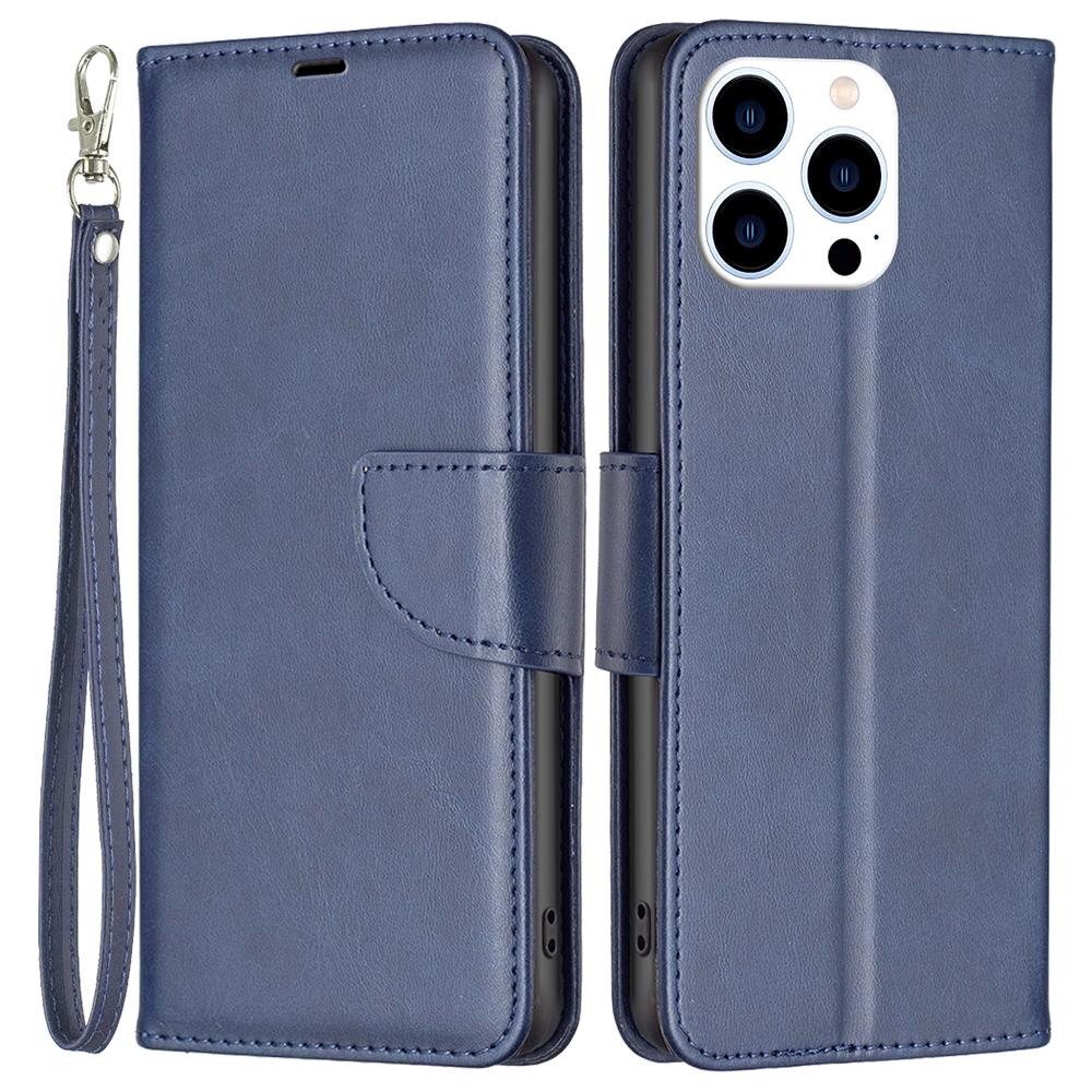 

For iPhone 16 Pro Max Case Leather Phone Cover with Wallet Stand Blue