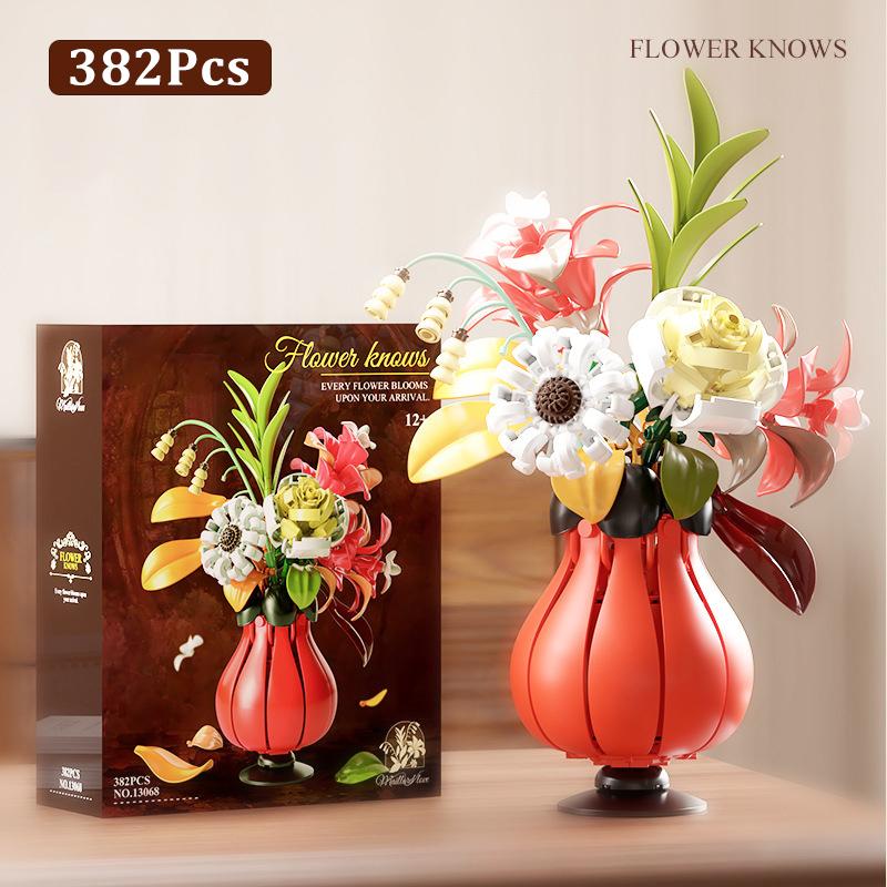 Kreative Rose Orchidee Ewige Blume Topf Pflanzung Bausteine Sonnenblume Lotus Romantische Blumen Steine Spielzeug Valentinstag Geschenk
