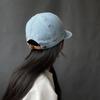 On the Moment Leather Buckle Denim Short Cap C1 Light Blue