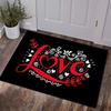 "One Love" Heart Script Door Mat Soft Non-Slip Floor Rug Romantic Sweet Letter Decor Carpet for Entryway Bathroom Kitchen Gift
