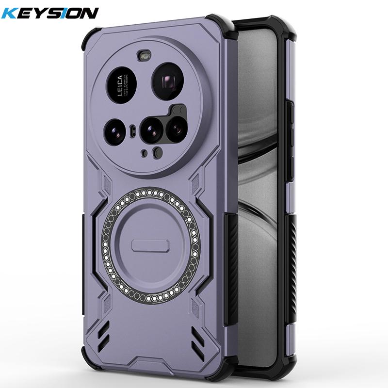 

KEYSION Hollow Heat Dissipation Case for Xiaomi 15 Ultra 5G Magnetic Cooling Shockproof Phone Back Cover for Xiaomi 15 Ultra for Xiaomi 15 Ultra фіолетовий
