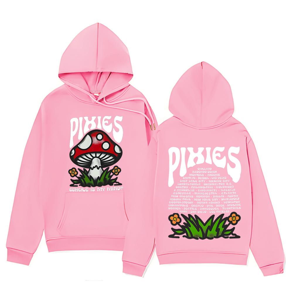 Vintage Hoodie Pixies Mind Shroom Sweatshirt Unisex Versatile Clothing Y2K High Street Pullovers Hooded Where Is My Mind