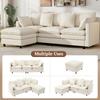 L-Shaped Corner Sofa with 4 Cushions and 3 Backrests, 3-Seater Sofa with Chaise Longue, Capacity Up To 120 Kg, Living Room Sofa 212×150×90 Cm, Beige