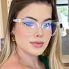 New Anti Blue Light Glasses Fashionable Women Color Blocked Cat Eye Glasses Luxury Decorative Glasses Design