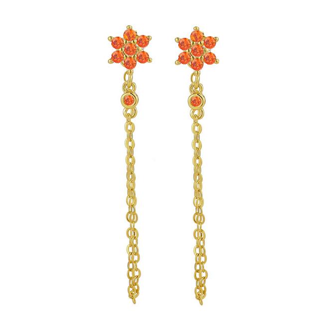 

ANENJERY красочные циркониевые длинные серьги с кисточками или женские висячие серьги, ювелирные изделия для свадебной вечеринки