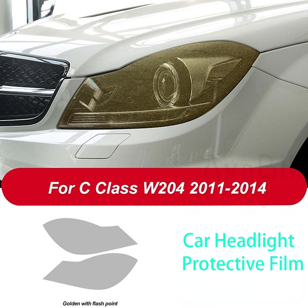 PPF Car Headlight Protective Film Transparent Black TPU Sticker for Mercedes Benz C Class W204 C63 AMG 2011-2014 Accessories