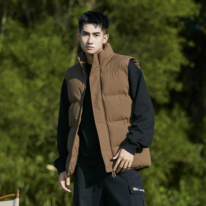 

Осень и зима новые модели повседневная мода хлопковый жилет жилет жилет куртка пара стойка воротник 5XL темно-коричневого