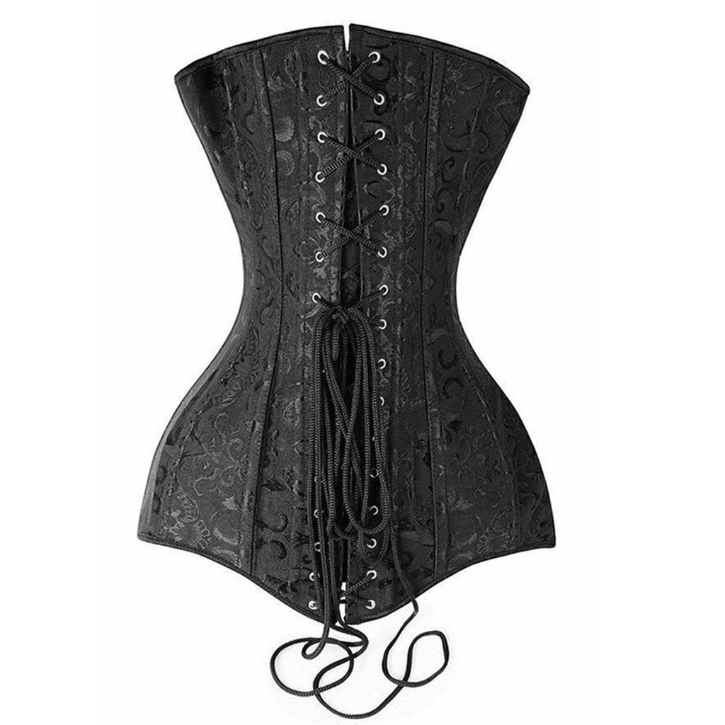 Filaeisi Long Steampunk Black 2XL Women's Corset, Style, Waist-Shaping, Simple,