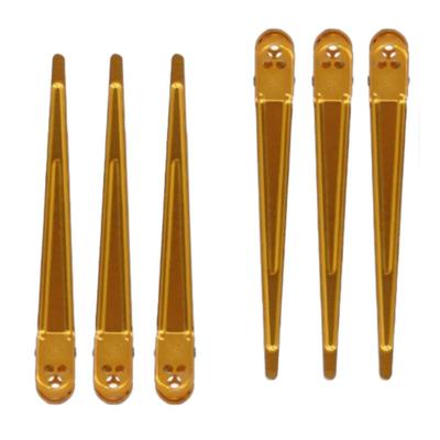 Gloss & Glow No-Mark Claw Clip (Large) – Textured Gold, Set of 6