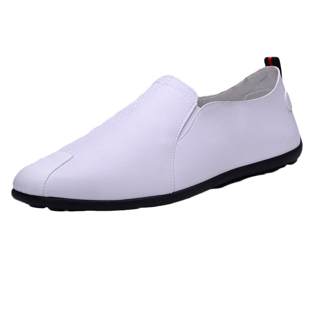Fashion Men Leather Casual Slip-On Breathable Driving  Shoes Dress Shoes