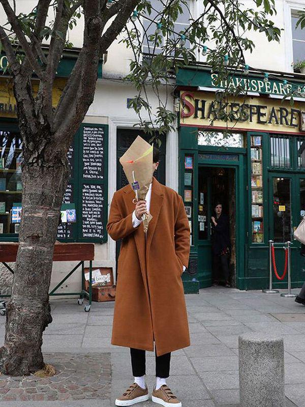 Men's Woolen Mid-Length Trench Coat with Cotton Padding – 2025 Autumn/Winter Style
