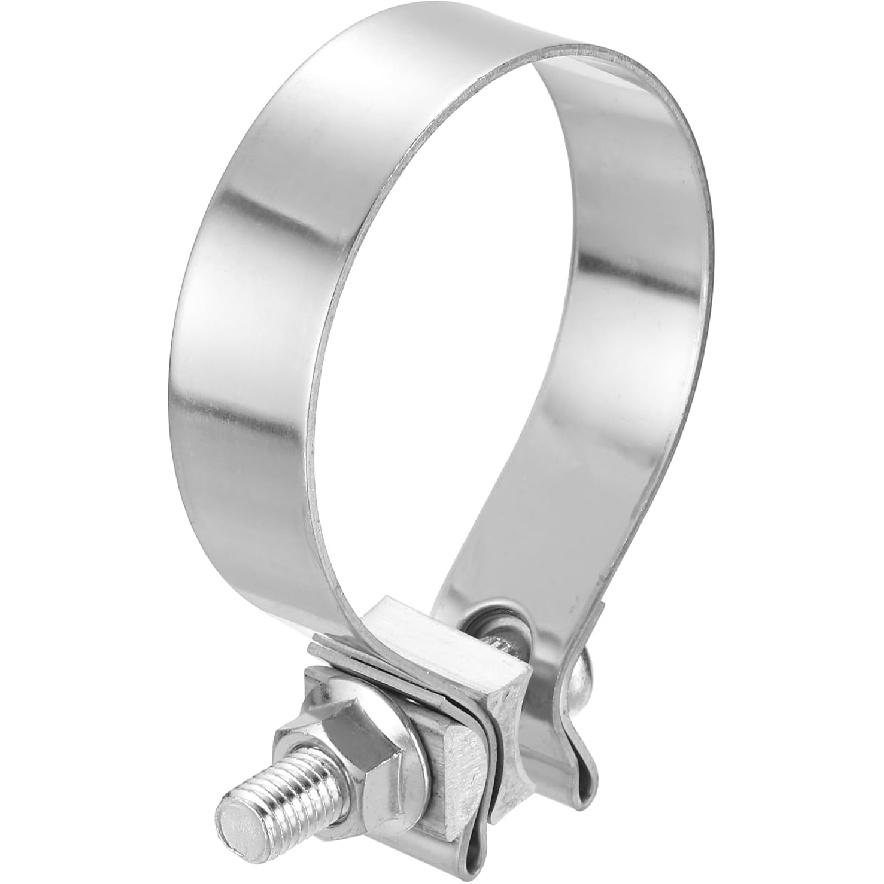 HARFINGTON 410 Stainless Steel Exhaust Clamp 2.48" Butt Joint Narrow Band Muffler Seal Exhaust Narrow Lap Butt Clamps for Pipes Muffler Converters