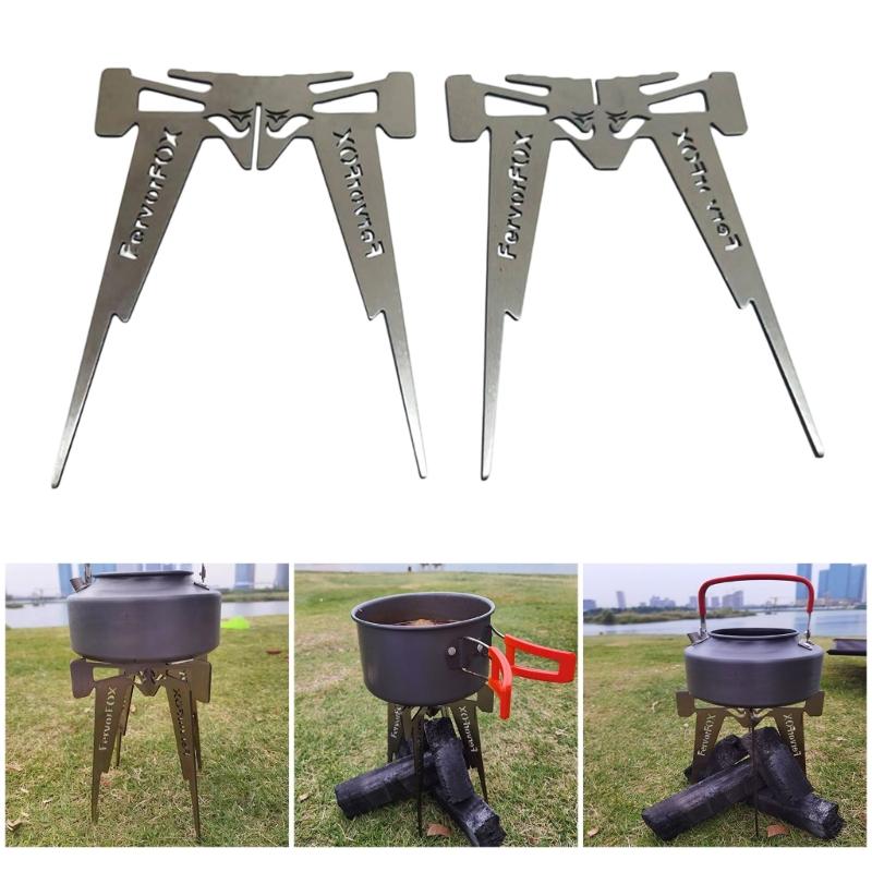 Folding Camp Cookware Stand Stable Regulable Support Outdoor Pot Stand Camp Kitchens Accessory