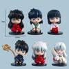 6 Teile/satz Cartoon Inuyasha Q Version Spielzeug Sesshoumaru Higurashi Kagome PVC Modell Anime Puppe Kinder Geschenk