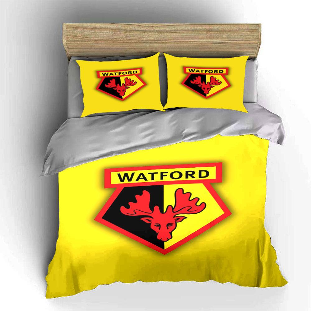 "Yellow Watford Logo Bedding Set" Bedding Duvet Cover Set Duvet Cover Pillowcases (1 * Duvet Cover 2 * Pillowcases, Without Duvet Insert)