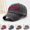 Adjustable Strap Washed Baseball Cap Curved Brim Letter Embroidery Hat  For Men Women