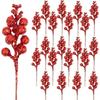White Christmas Tree Decorations Artificial Flowers Ornaments Berry Stems Hanging Snowflakes for Xmas Tree Party Holiday Decor